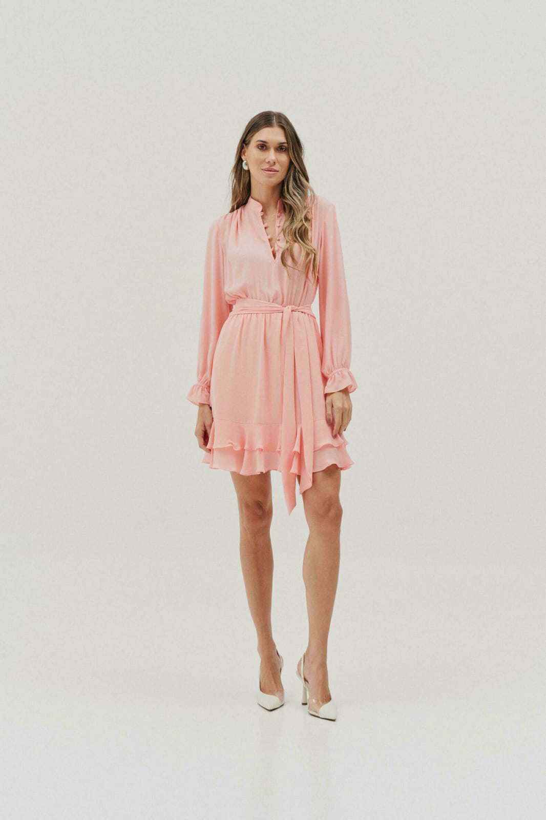 Vest Crepe Curto Franzido Renda