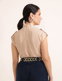 Blusa Torcida Bege
