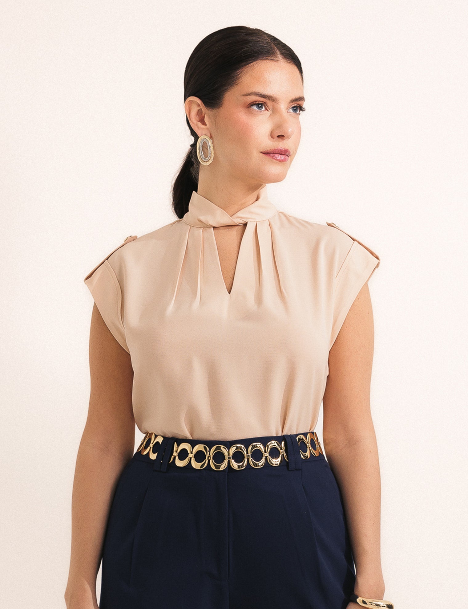 Blusa Torcida Bege