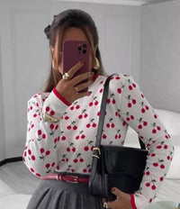 Blusa Trico Manga Cereja