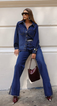 Camisa Jeans Detalhe Bolsos