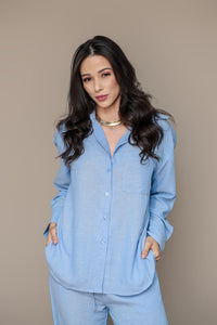 Camisa Oversized Risca de Giz